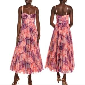 Hutch Amara Bustier Pleated Fit & Flare Midi Dress - 26W